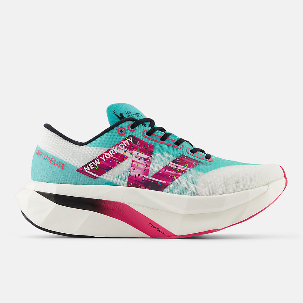 New Balance TCS NYC Marathon® FuelCell SuperComp Elite v4 Shoes Cyber Jade with White and Hi-pink